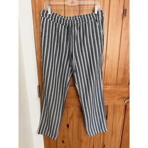 Kut from the Kloth Drawcord Pants Gray Striped Casual Trousers Size S Coastal
